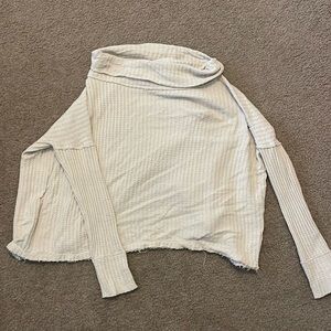 Free people open back cream colored  long sleeve top size medium